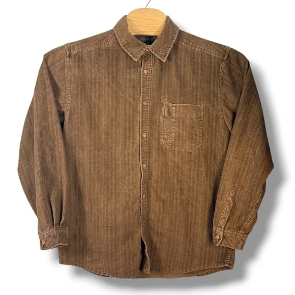 REI Button Down Shirt Mens M Brown Corduroy Long Sleeve Pocket Outdoor - Picture 2 of 10